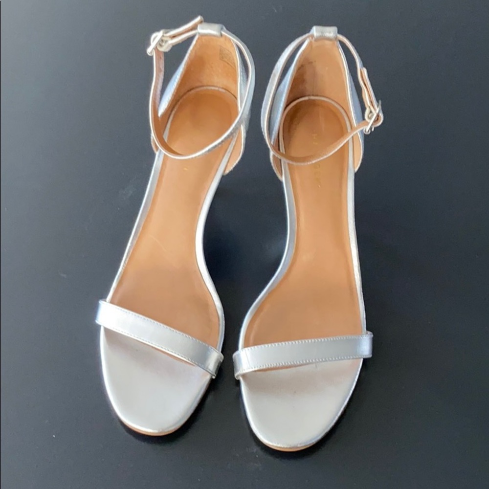 Metallic Silver Halogen Open Toe Heel/Sandal Sz 8